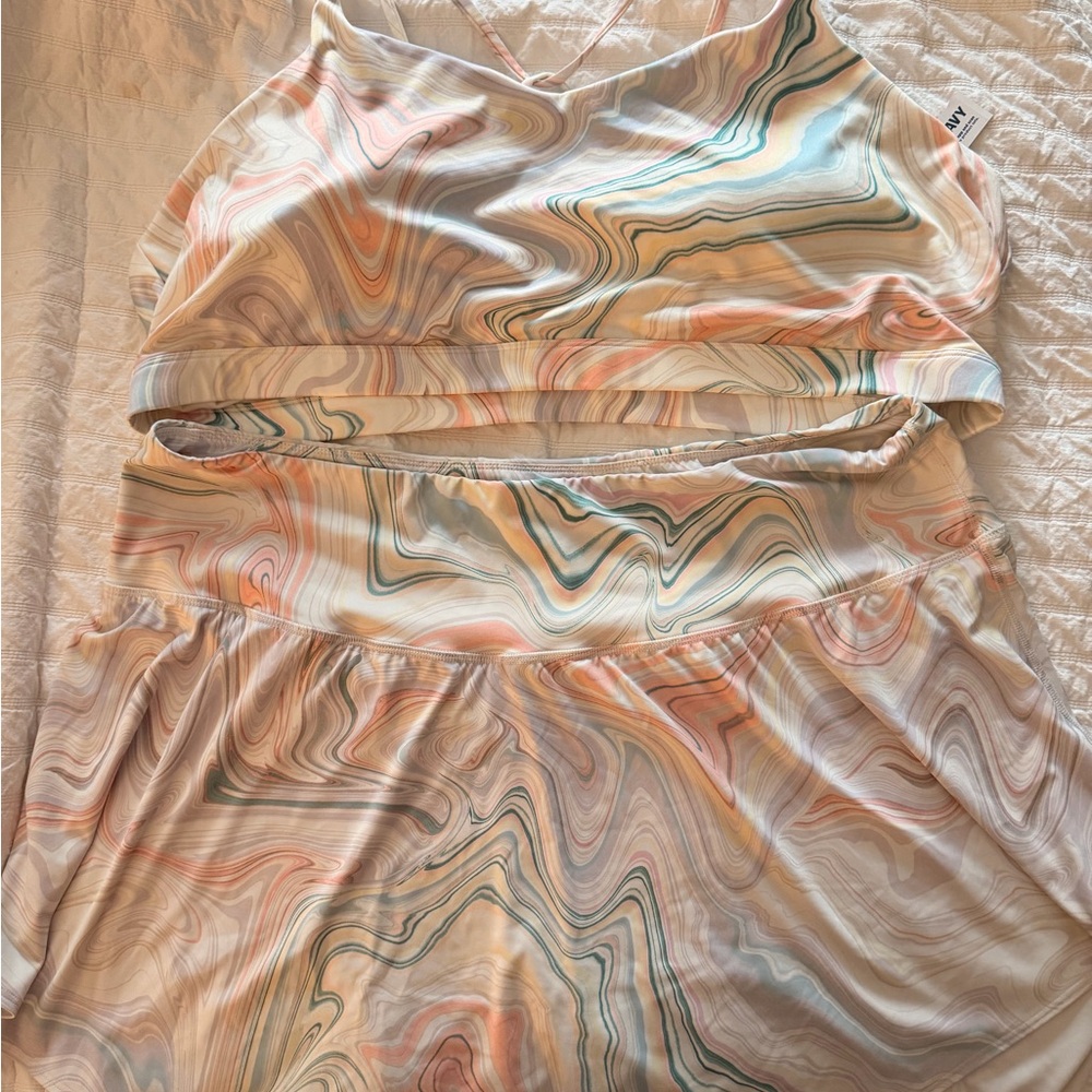 Old Navy Pastel Swirl Activewear Set